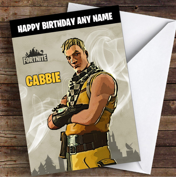 Cabbie Gaming Comic Style Kids Fortnite Skin Children's Personalised Birthday Card