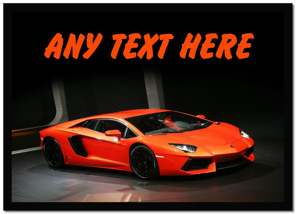 Orange Lamborghini Avantador Personalised Computer Mousemat