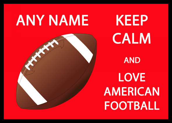 Keep Calm And Love American Football Personalised Computer Mousemat