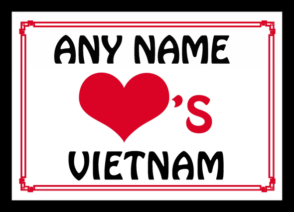 Love Heart Vietnam Personalised Mousemat