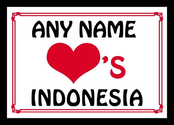 Love Heart Indonesia Personalised Mousemat