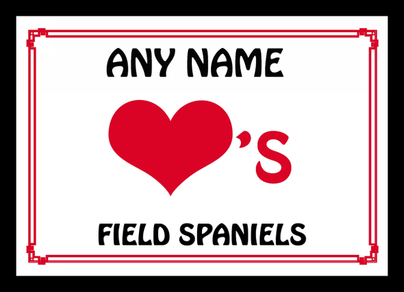 Love Heart Field Spaniels Personalised Mousemat