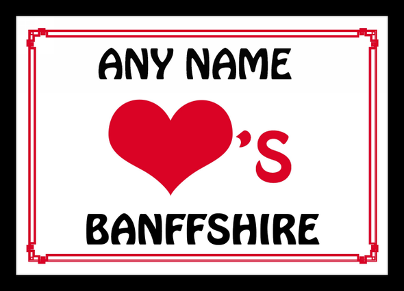 Love Heart Banffshire Personalised Mousemat