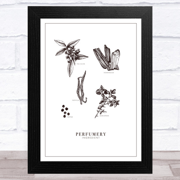 Vintage Hand Drawn Perfumery Design 3 Home Wall Art Print