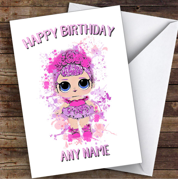 Surprise Birthday Parties Lol Doll Splatter Art Children's Kids Birthday Card