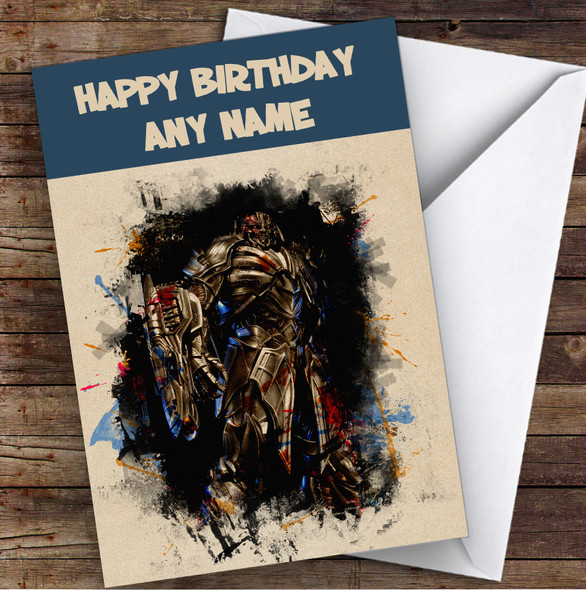 Transformer Megatron Vintage Watercolour Children's Kids Birthday Card