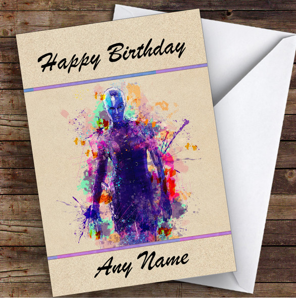 Nebula Watercolour Splatter Children's Kids Personalised Birthday Card