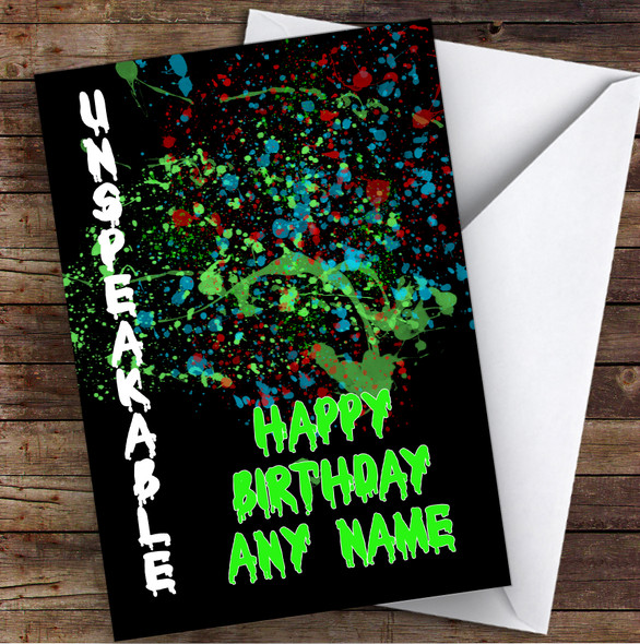 Unspeakable Youtuber Splatter Art Black Children's Kids Birthday Card