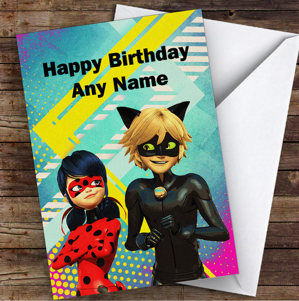 Miraculous Ladybug Bright Children's Kids Personalised Birthday Card
