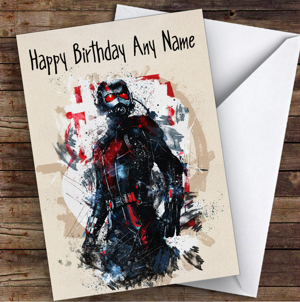 Antman Splatter Ed Black Children's Kids Personalised Birthday Card