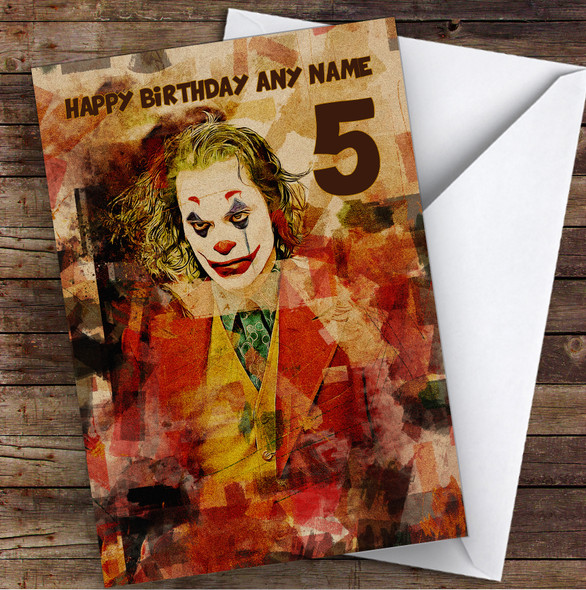 Batman Joker Abstract Children's Kids Personalised Birthday Card