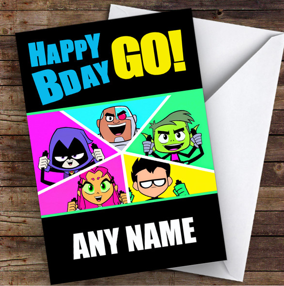 Teen Titans Go! Children's Kids Personalised Birthday Card