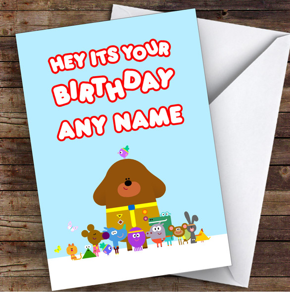 Hey Duggee Hey Children's Kids Personalised Birthday Card