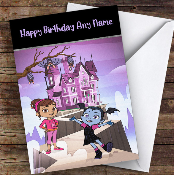 Vampirina Pink Children's Kids Personalised Birthday Card