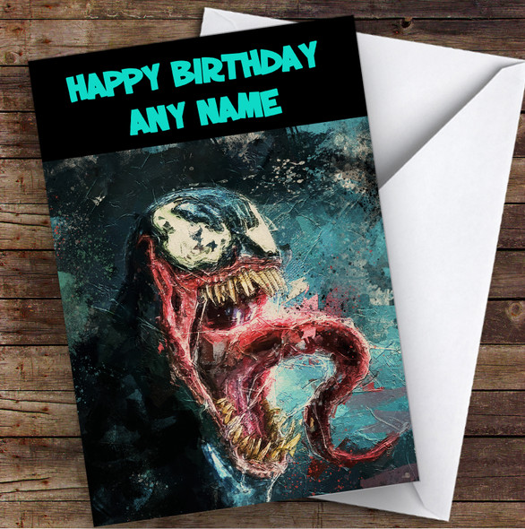 Venom Marvel Children's Kids Personalised Birthday Card