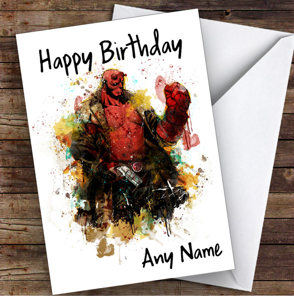 Hellboy Children's Kids Personalised Birthday Card