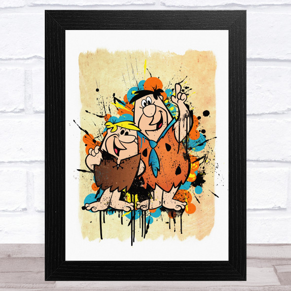 The Flintstones Fred And Barney Smudge Children's Kid's Wall Art Print