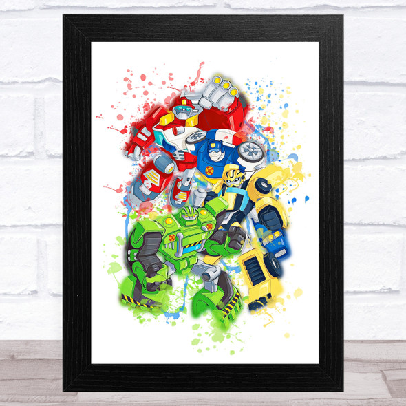 Rescue Bots Academy Splatter Art Children's Kid's Wall Art Print