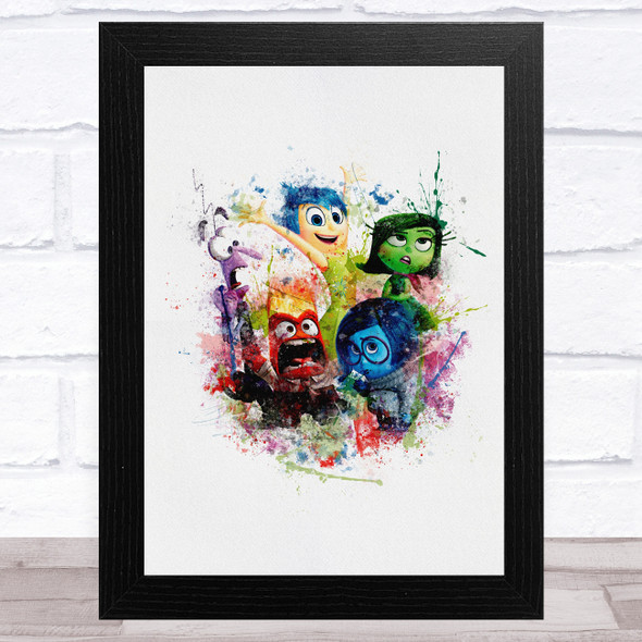 Inside Out Watercolour Splatter Children's Kid's Wall Art Print