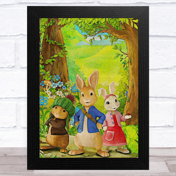 Peter Rabbit Cute Retro Children's Kid's Wall Art Print