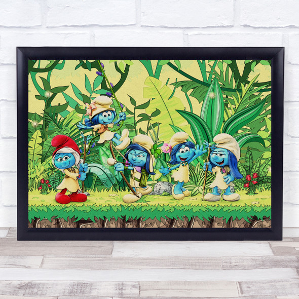 The Smurfs Leaves Children's Kid's Wall Art Print