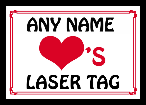 Love Heart Laser Tag Personalised Mousemat