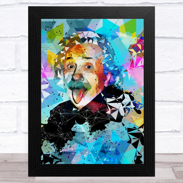 Albert Einstein Multicolour Polygon Celeb Wall Art Print