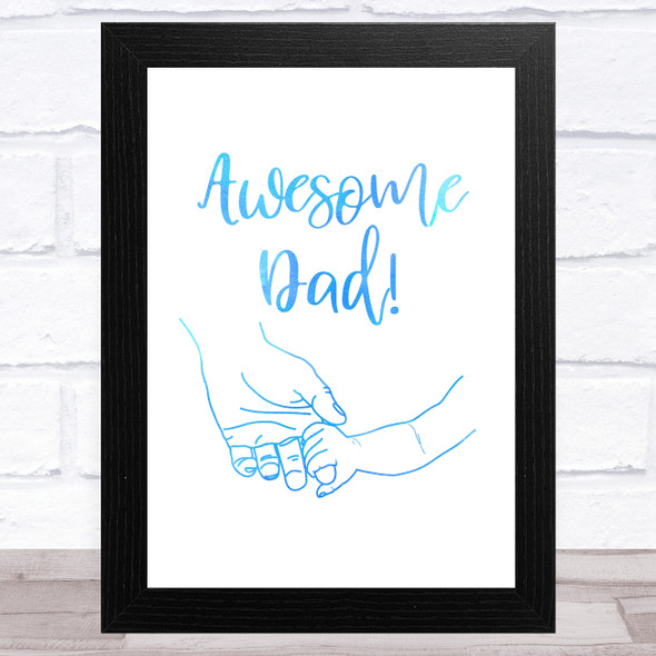 Awesome Dad Hand In Hand Dad Father's Day Gift Wall Art Print