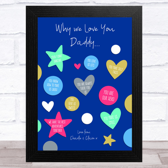 Why We Love You Dad Personalised Dad Father's Day Gift Wall Art Print