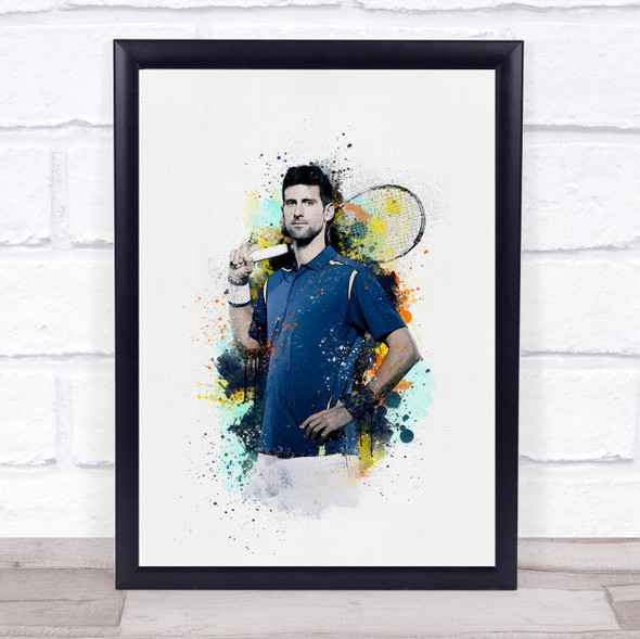 Novak Djokovic Watercolour Splatter Drip Wall Art Print
