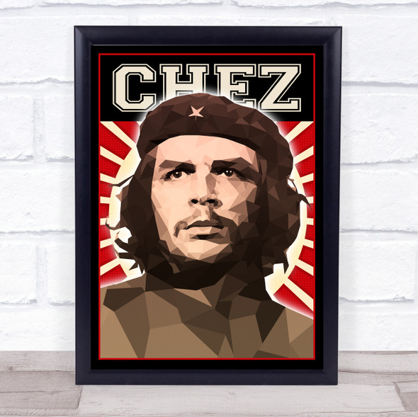 Chez Guevara Polygon Grunge Pop Art Wall Art Print