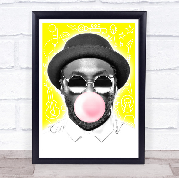 Will.I.Am Bubblegum Retro Yellow Wall Art Print