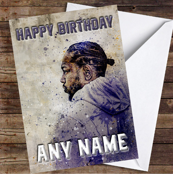 Kendrick Lamar Urban Fade Splatter Personalised Birthday Card