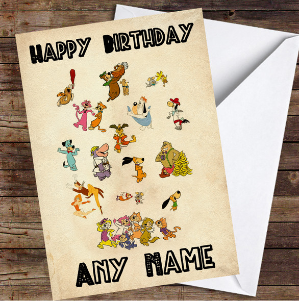 Hanna-Barbera Retro Characters Personalised Birthday Card