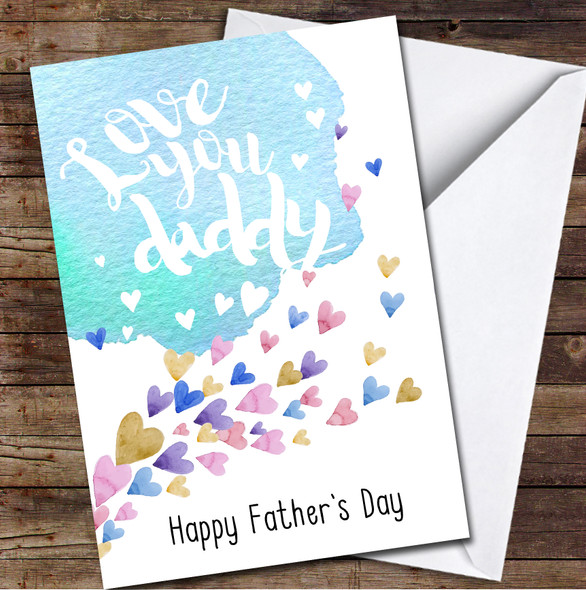 Love You Daddy Floating Hearts Personalised Father's Day Greetings Card