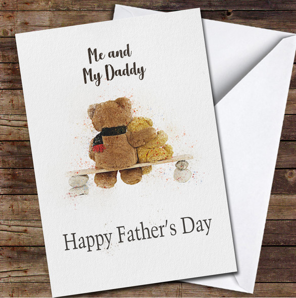 Me And My Daddy Teddy Bears Personalised Father's Day Greetings Card