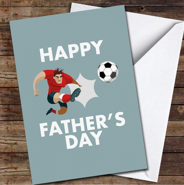 Footballer Kicking Ball Personalised Father's Day Greetings Card