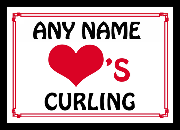 Love Heart Curling Personalised Mousemat