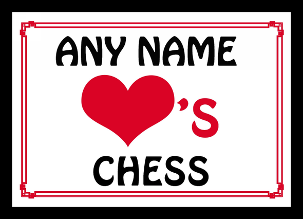 Love Heart Chess Personalised Mousemat