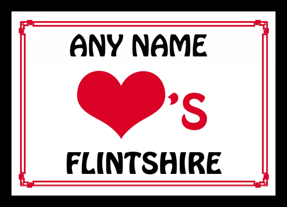 Love Heart Flintshire Personalised Mousemat