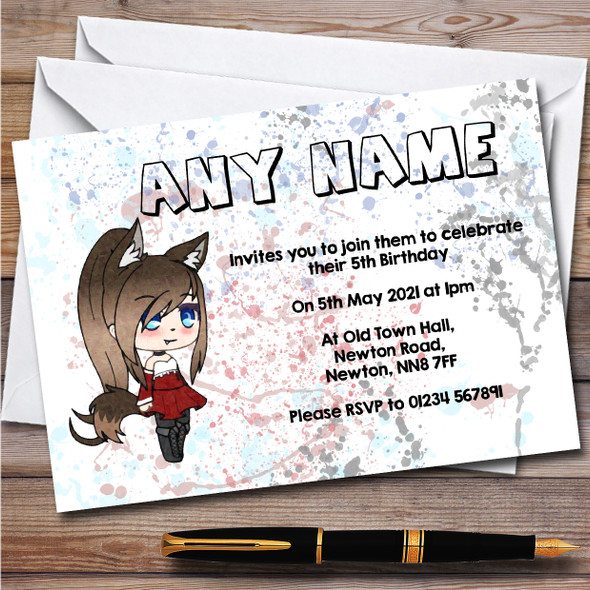 Gacha Life Birthday Personalized Invitation 