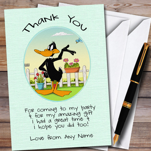 Daffy Duck Vintage Children's Kids Personalised Birthday Party Thank You Cards