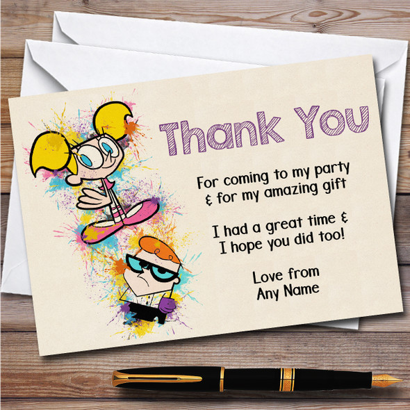 Dee Dee And Dexter Children's Kids Personalised Birthday Party Thank You Cards