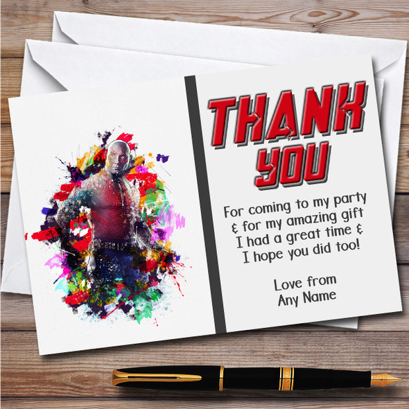 Drax The Destroyer Colour Children's Personalised Birthday Party Thank You Cards