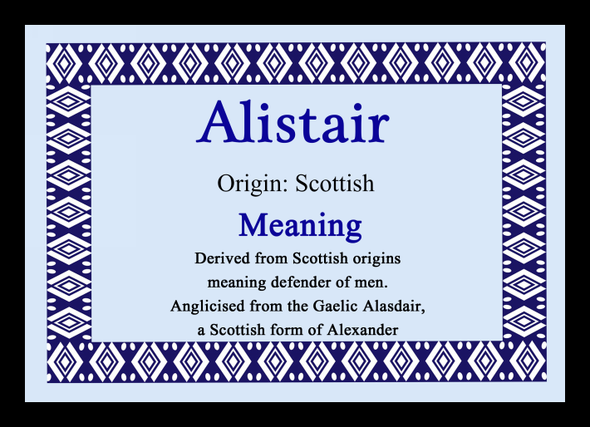 Alistair Personalised Name Meaning Mousemat