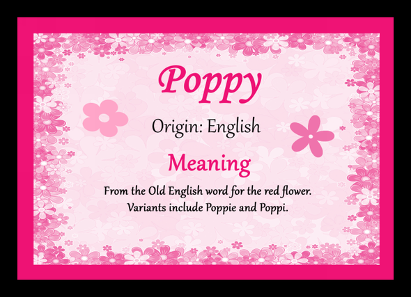 Poppy Personalised Name Meaning Mousemat