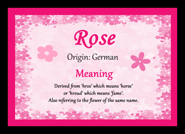 Rose Personalised Name Meaning Mousemat