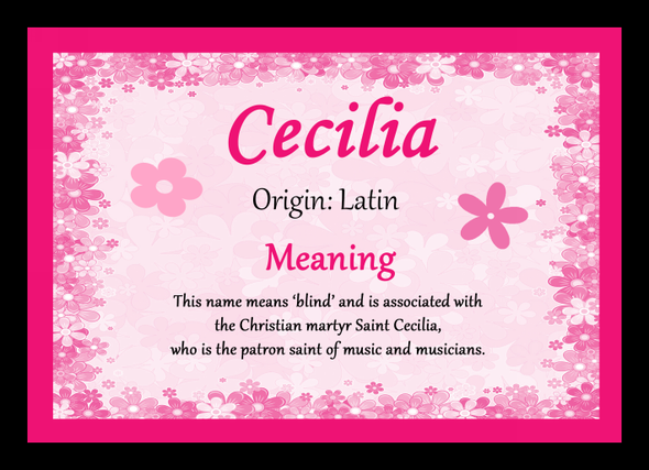 Cecilia Personalised Name Meaning Mousemat