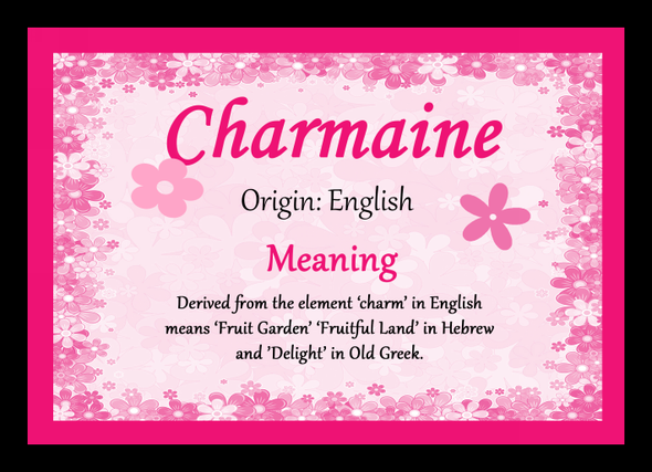 Charmaine Personalised Name Meaning Mousemat