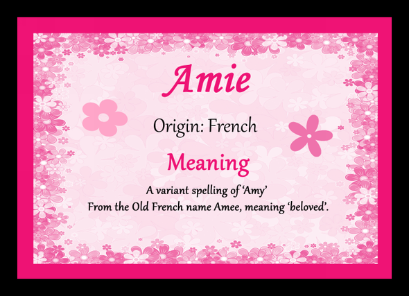 Amie Personalised Name Meaning Mousemat